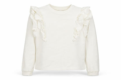 F&F Girls White  Cotton Pullover Sweatshirt Size 8-9 Years  Pullover