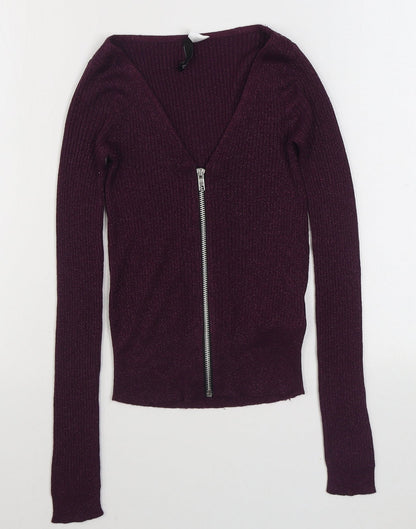 Womens UK Size XS H&M Purple Pullover Jumper