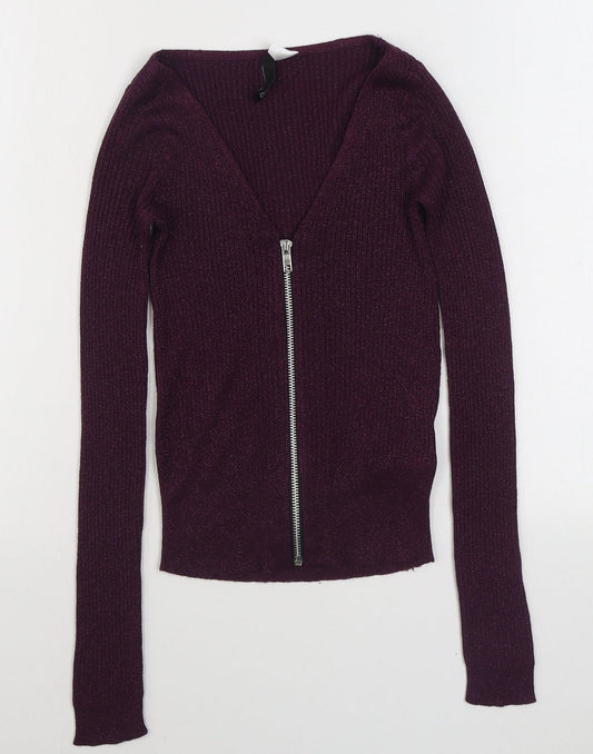 Womens UK Size XS H&M Purple Pullover Jumper