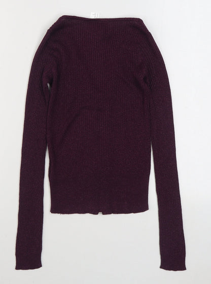 Womens UK Size XS H&M Purple Pullover Jumper