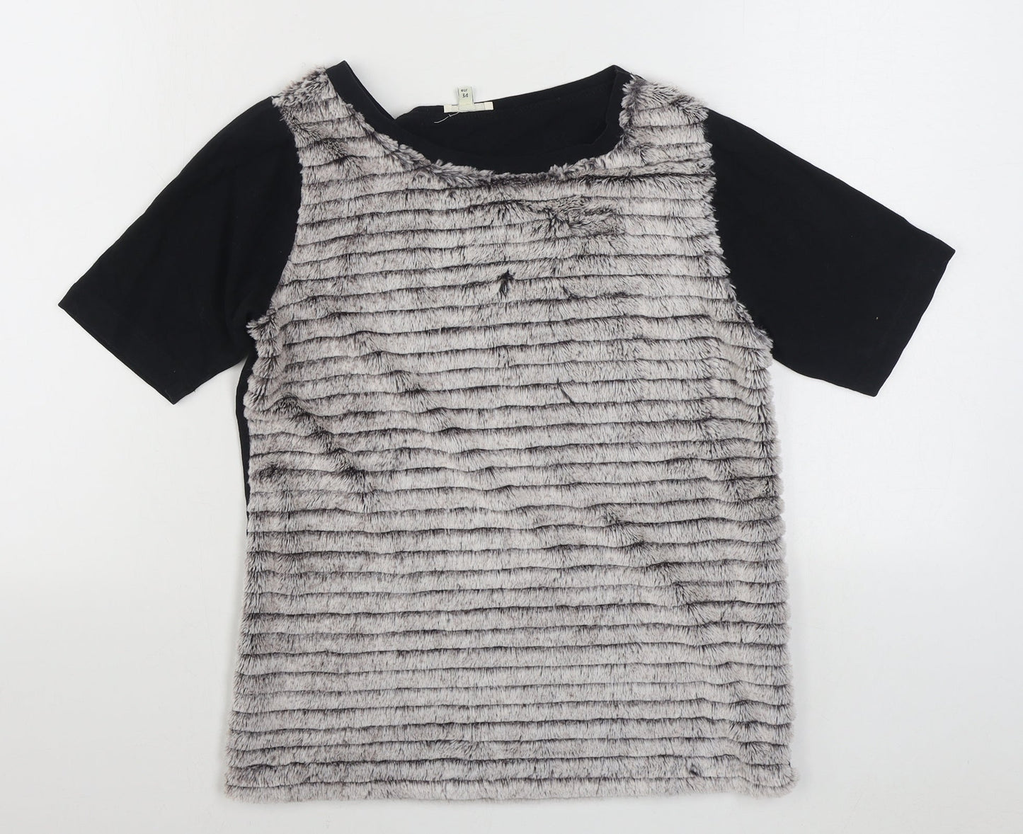 Womens UK Size 8 River Island Black Basic T-Shirt