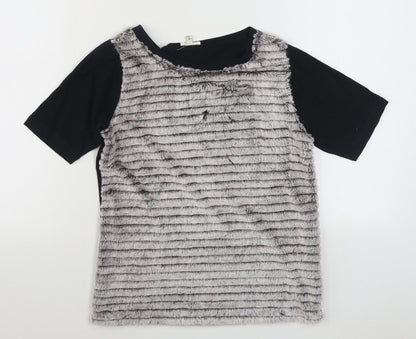 Womens UK Size 8 River Island Black Basic T-Shirt