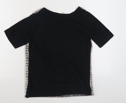 Womens UK Size 8 River Island Black Basic T-Shirt