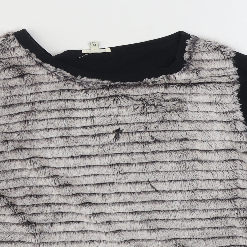 Womens UK Size 8 River Island Black Basic T-Shirt