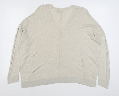 NEXT Womens Beige V-Neck  Viscose Cardigan Jumper Size M