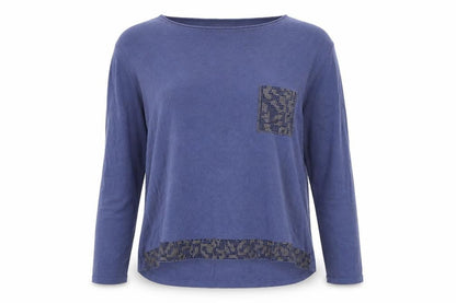 Miss Lady Womens Blue Boat Neck  Viscose Pullover Jumper Size M