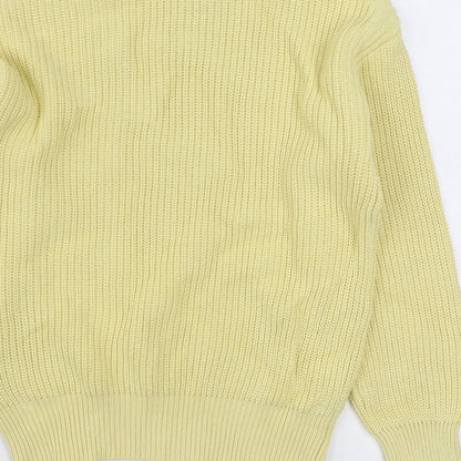 Primark Womens Yellow Round Neck  Cotton Pullover Jumper Size XS