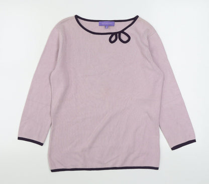 Autonomy Womens Purple Boat Neck  Viscose Pullover Jumper Size 12