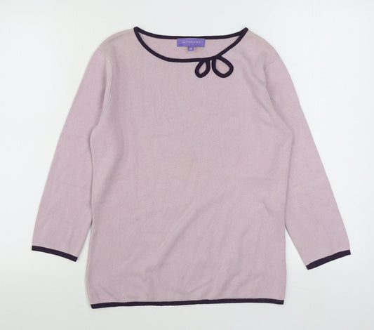 Autonomy Womens Purple Boat Neck  Viscose Pullover Jumper Size 12