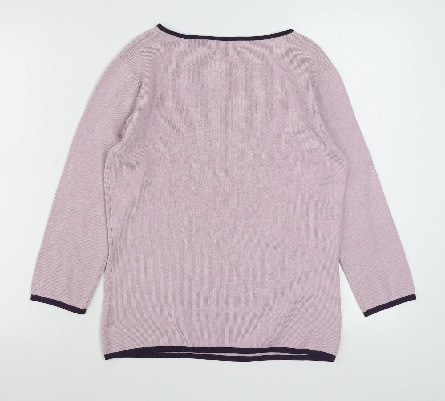 Autonomy Womens Purple Boat Neck  Viscose Pullover Jumper Size 12