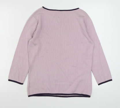 Autonomy Womens Purple Boat Neck  Viscose Pullover Jumper Size 12