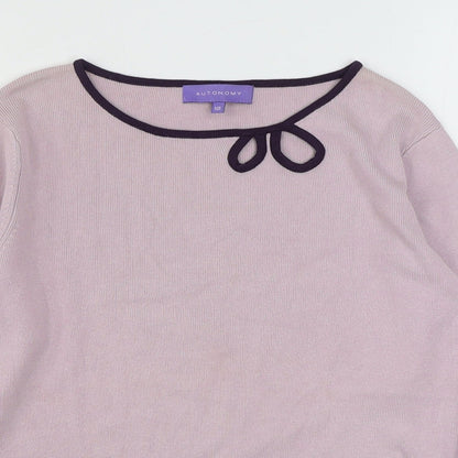 Autonomy Womens Purple Boat Neck  Viscose Pullover Jumper Size 12
