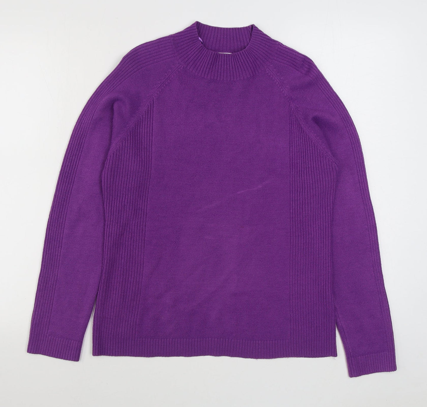 Womens UK Size M Text Purple Pullover Jumper