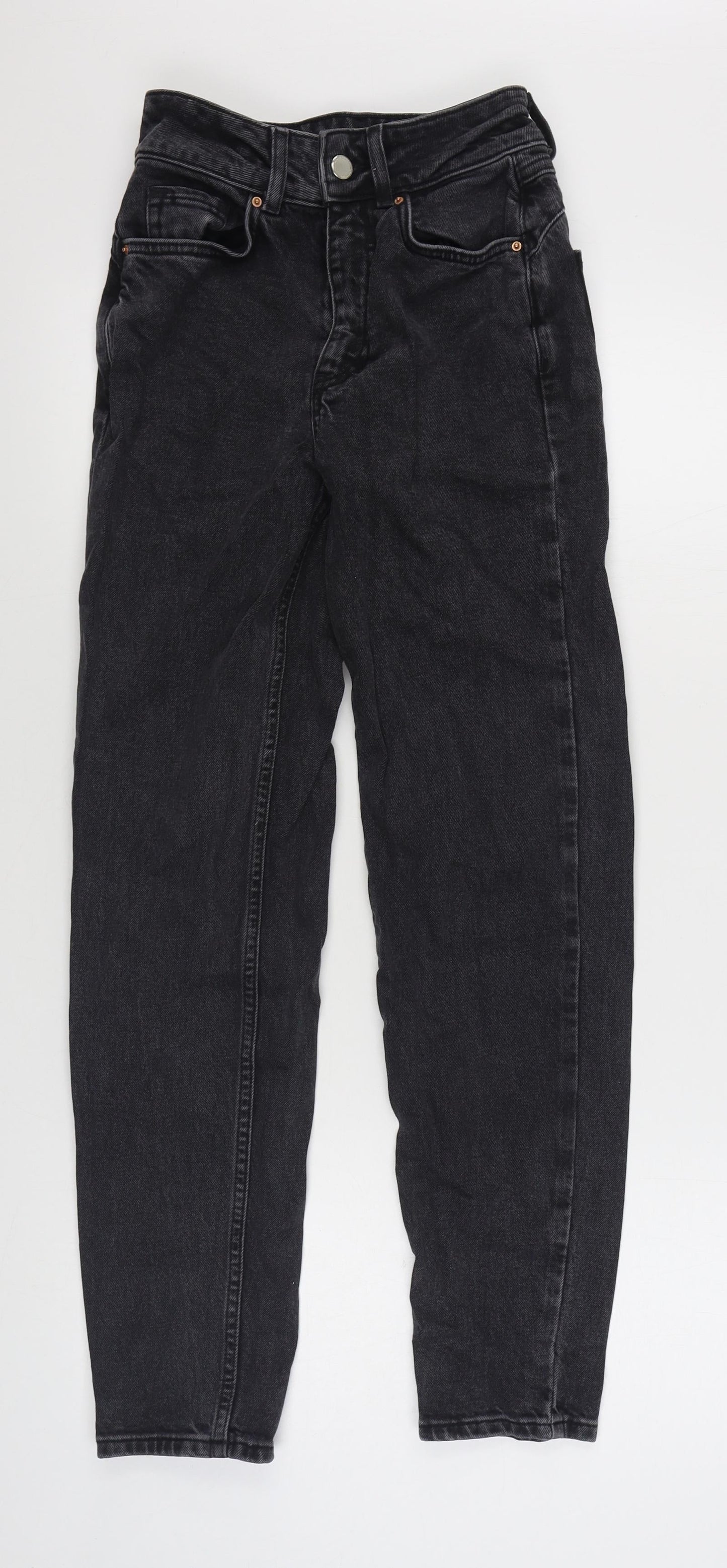 Denim & Co. Womens Black  Cotton Straight Jeans Size 4 L29 in Regular Zip