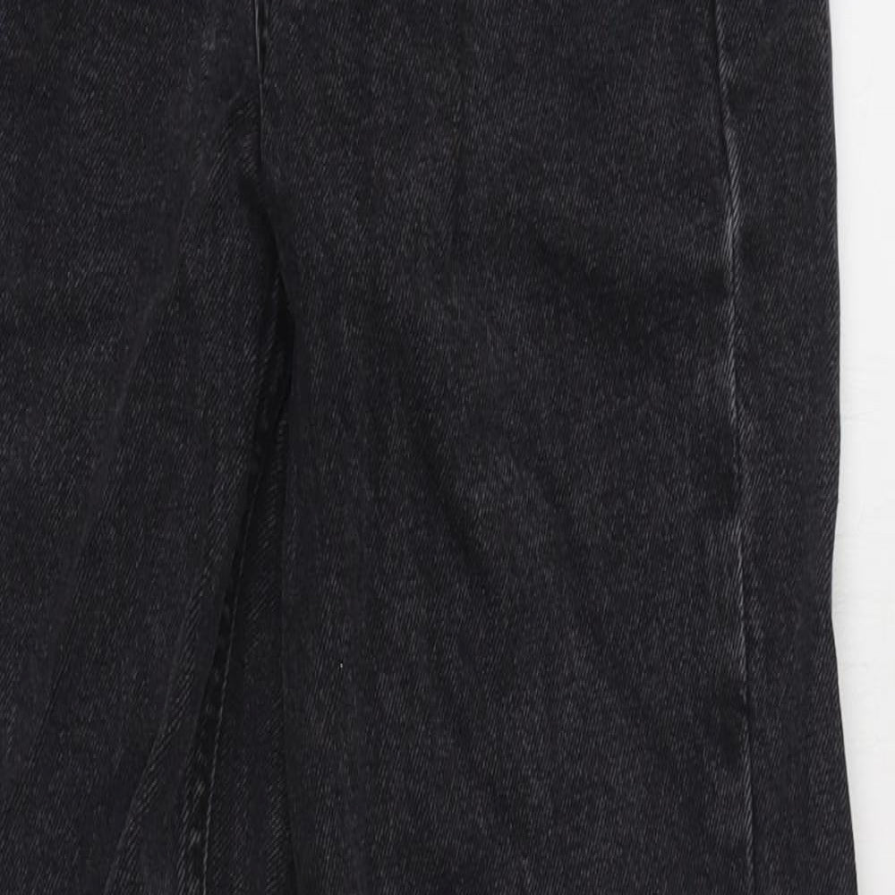 Denim & Co. Womens Black  Cotton Straight Jeans Size 4 L29 in Regular Zip
