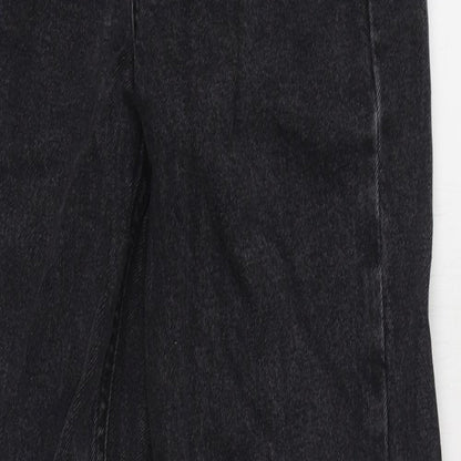 Denim & Co. Womens Black  Cotton Straight Jeans Size 4 L29 in Regular Zip