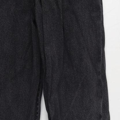 Denim & Co. Womens Black  Cotton Straight Jeans Size 4 L29 in Regular Zip