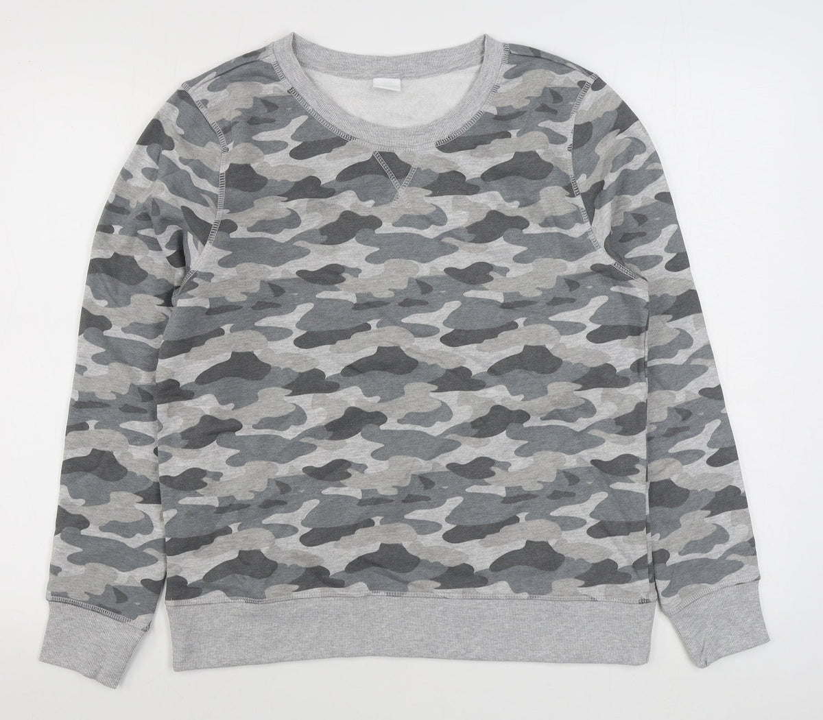 Amazon Essentials  Mens Grey Camouflage Cotton Pullover Sweatshirt Size M