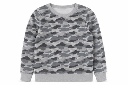 Amazon Essentials  Mens Grey Camouflage Cotton Pullover Sweatshirt Size M