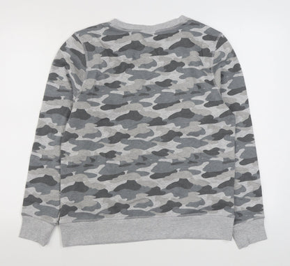 Amazon Essentials  Mens Grey Camouflage Cotton Pullover Sweatshirt Size M