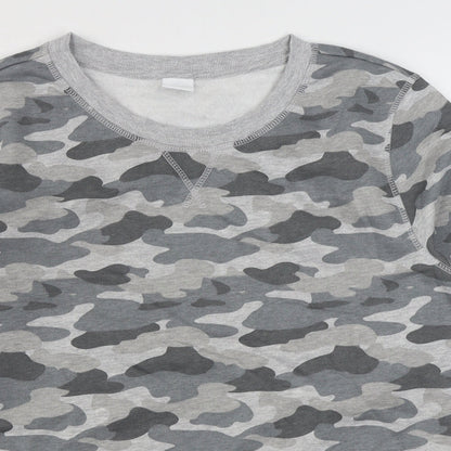 Amazon Essentials  Mens Grey Camouflage Cotton Pullover Sweatshirt Size M