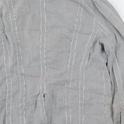 Rive Island Womens Blue Striped  Jacket Blazer Size 12  Button