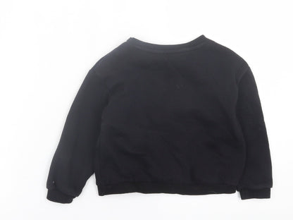H&M Boys Black  Cotton Pullover Sweatshirt Size 2-3 Years  Pullover