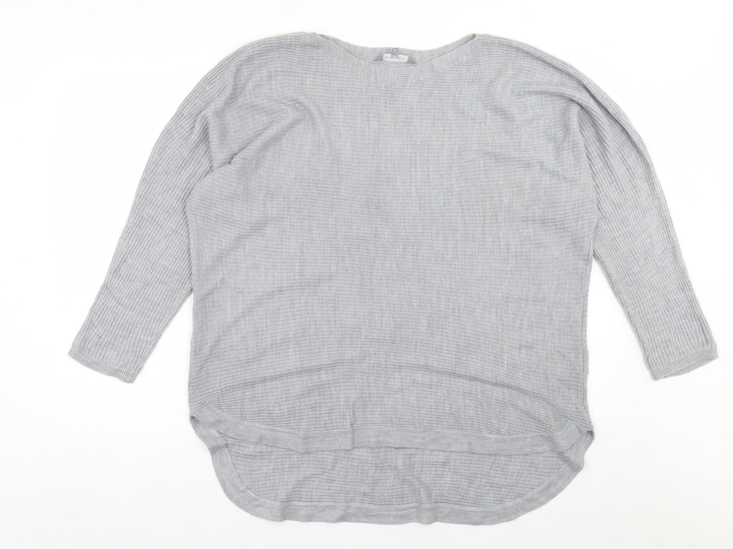 Principes Womens Grey Boat Neck  Acrylic Pullover Jumper Size 18