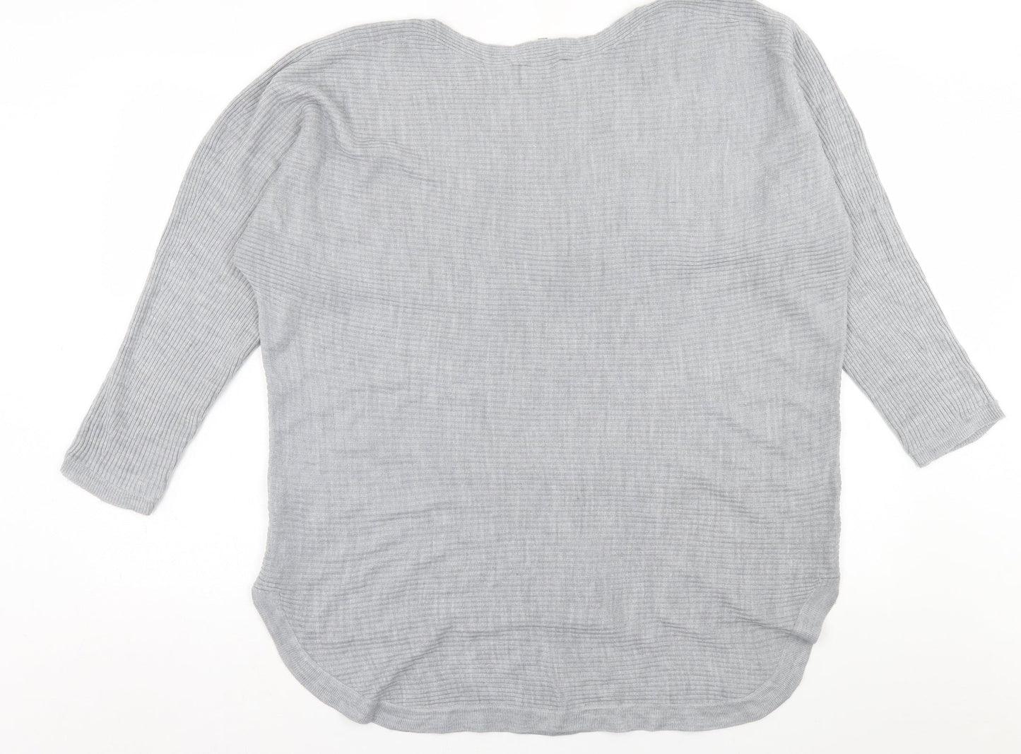 Principes Womens Grey Boat Neck  Acrylic Pullover Jumper Size 18
