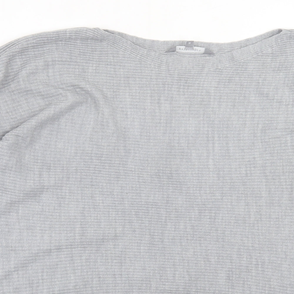 Principes Womens Grey Boat Neck  Acrylic Pullover Jumper Size 18