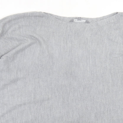 Principes Womens Grey Boat Neck  Acrylic Pullover Jumper Size 18