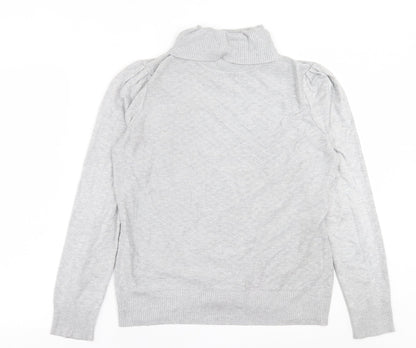 89th & Madison Womens Grey Roll Neck  Viscose Pullover Jumper Size M