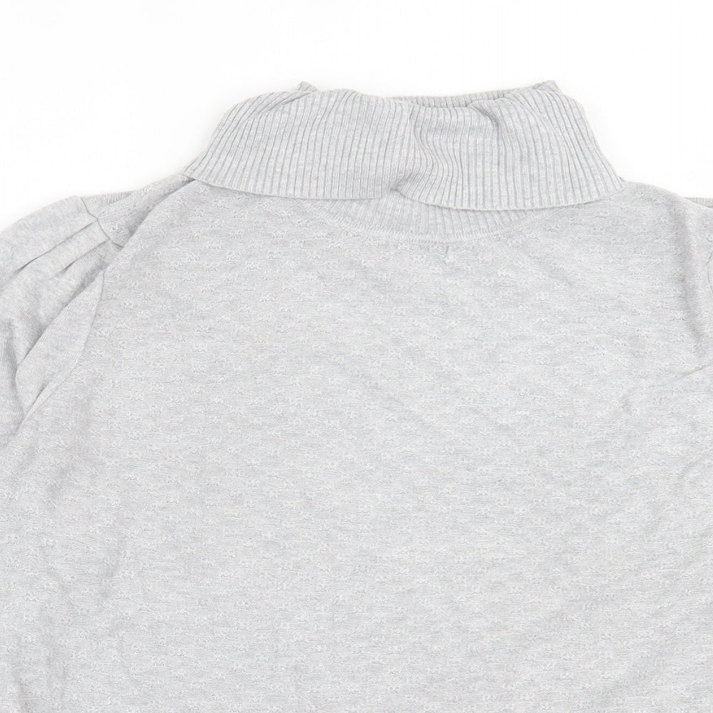 89th & Madison Womens Grey Roll Neck  Viscose Pullover Jumper Size M