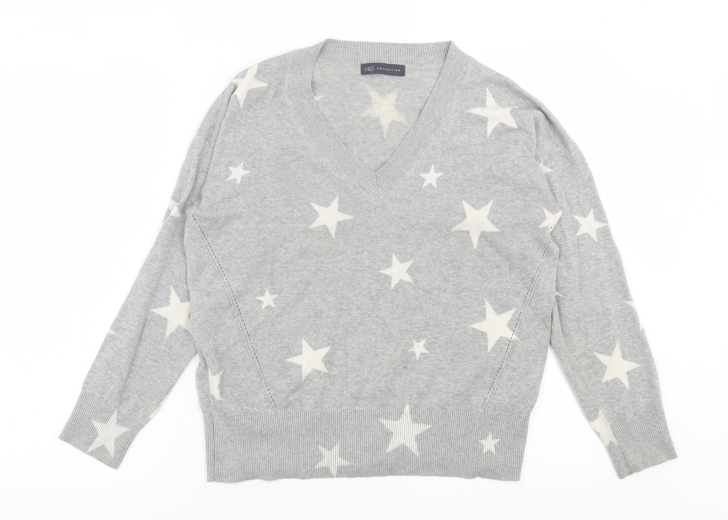 Womens UK Size S Marks and Spencer Grey Pullover Jumper