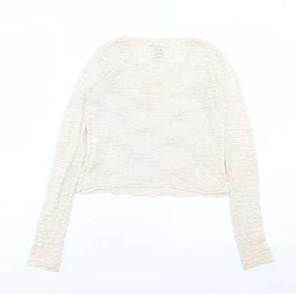 Gap Womens Beige Crew Neck  Cotton Pullover Jumper Size XS