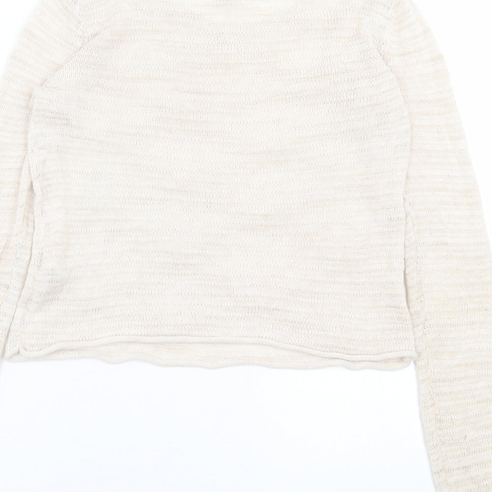 Gap Womens Beige Crew Neck  Cotton Pullover Jumper Size XS
