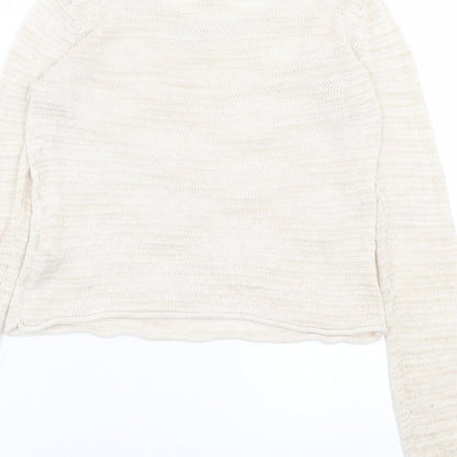 Gap Womens Beige Crew Neck  Cotton Pullover Jumper Size XS