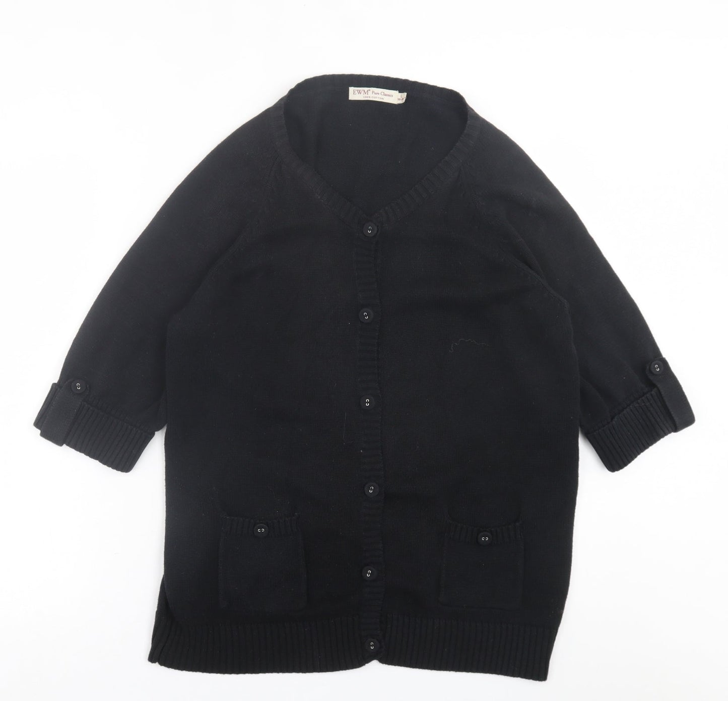 Womens UK Size L EWM Black Cardigan Jumper