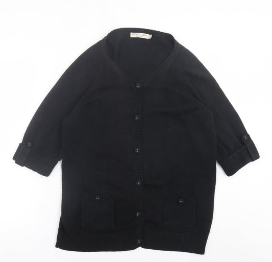 Womens UK Size L EWM Black Cardigan Jumper