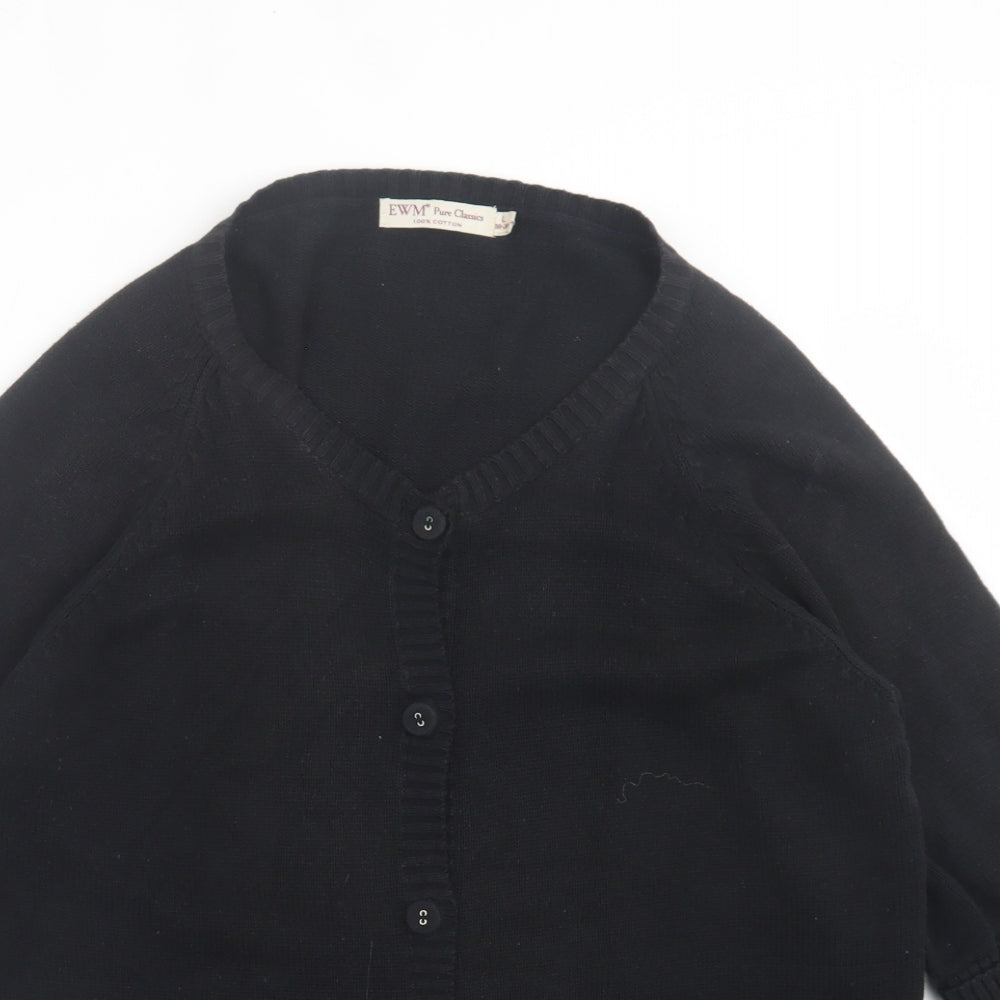 Womens UK Size L EWM Black Cardigan Jumper