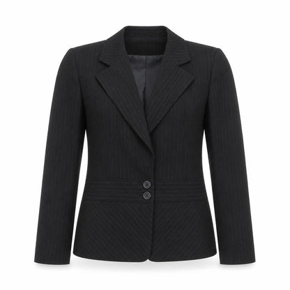 AMARANTO Womens Black Striped  Jacket Blazer Size 12  Button