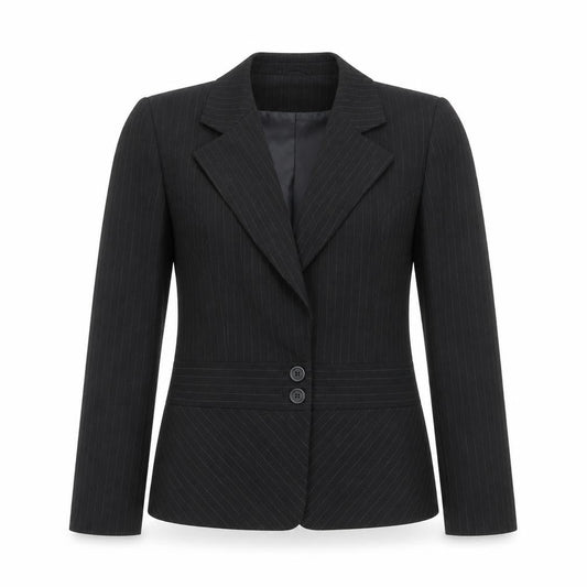 AMARANTO Womens Black Striped  Jacket Blazer Size 12  Button