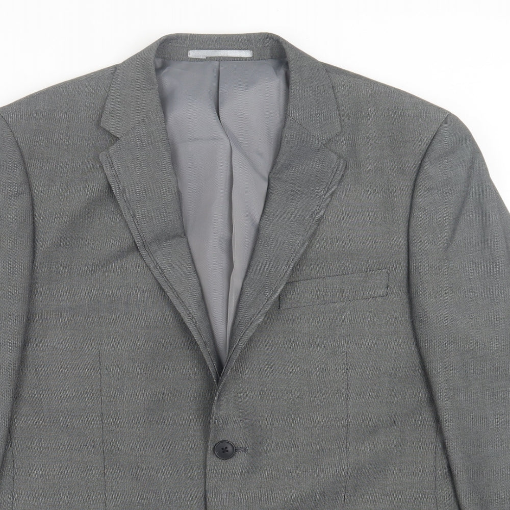 George Mens Grey  Polyester Jacket Suit Jacket Size 38