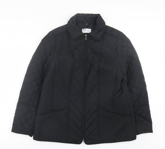 Classic Womens Black   Quilted Jacket Size 16  Zip