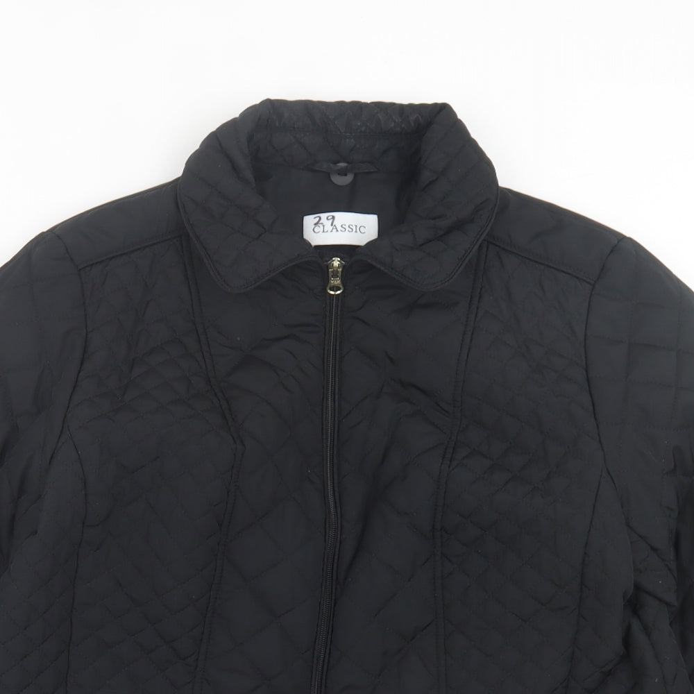 Classic Womens Black   Quilted Jacket Size 16  Zip