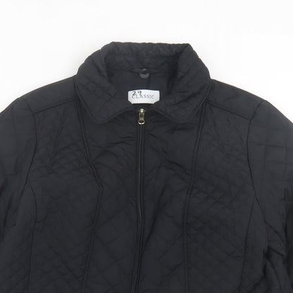 Classic Womens Black   Quilted Jacket Size 16  Zip
