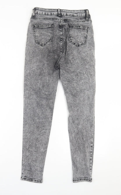 SheIn Womens Black  Cotton Skinny Jeans Size XS L26 in Regular Button