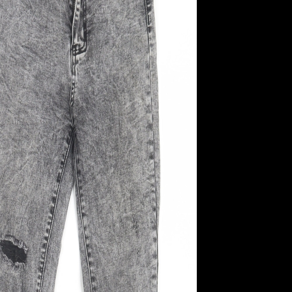 SheIn Womens Black  Cotton Skinny Jeans Size XS L26 in Regular Button