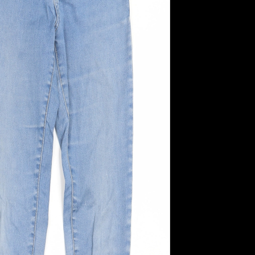 Denim & Co. Womens Blue  Cotton Skinny Jeans Size 10 L28 in Regular Button