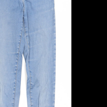 Denim & Co. Womens Blue  Cotton Skinny Jeans Size 10 L28 in Regular Button